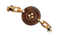 HERMES Horn Metal Brass Gold-Plated Bracelets Women's Gold