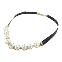 DIOR Resin Pearls Necklaces Women's Black/Gold