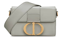 DIOR 30 Montaigne Smooth Cow Leather Handbag, Shoulder Bag Women's Gray