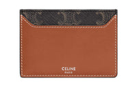 CELINE Cow Leather Card Holder Men's Tawny