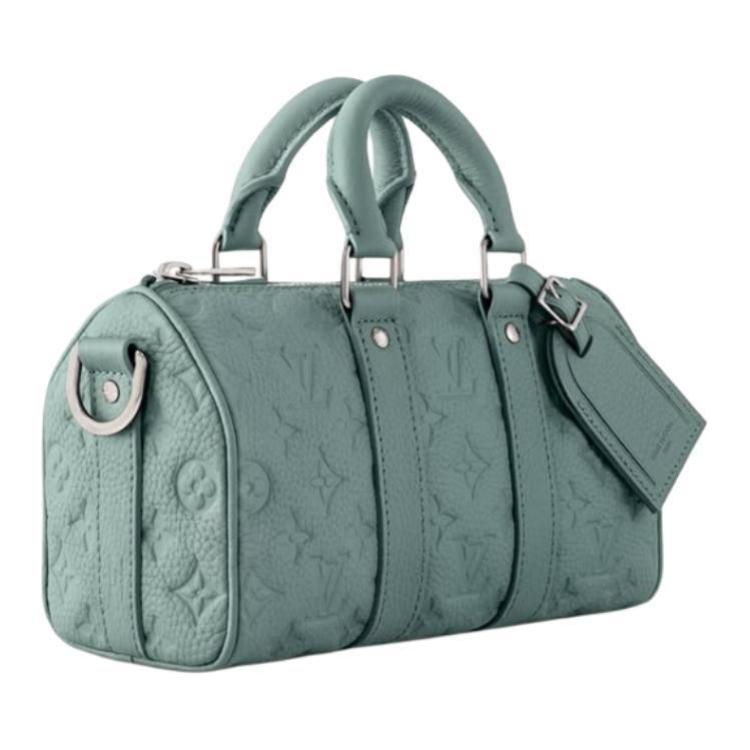 LOUIS VUITTON KeepallBandoulière Leather Shoulder Bag, Crossbody Bag, Handbag Regular Men's Green
