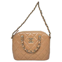 CHANEL Leather Handbag, Shoulder Bag, Crossbody Bag Women's Light Brown