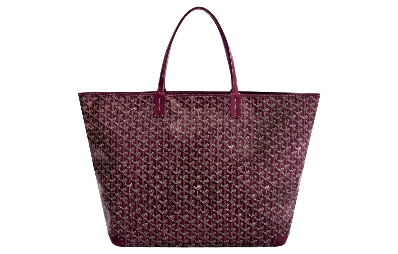 GOYARD Artois Canvas With Leather Tote Bag Shopping Bag Shoulder Bags Handbags Large Size Unisex Burgundy
