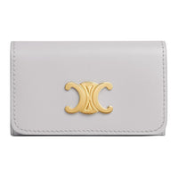 CELINE Triomphe Calfskin Key Pouch Women's Cloudy Gray