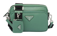 PRADA Saffiano Leather Crossbody Bag Shoulder Bag Men's Sage Green