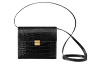 HERMES Clic Crocodile Leather Wallets Shoulder Bag Crossbody Bag Women's Noir Black