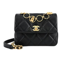CHANEL Calfskin Handbag Shoulder Bag Crossbody Bag Women's Black