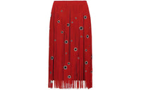 PRADA Eyelet embellished Fringe Skirt
