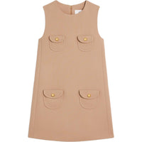 CELINE Trapeze Mini Dress In Wool Sablé