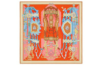 HERMES Silk Scarves Women's Vermilion