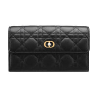 DIOR Lambskin Wallet Women's Black