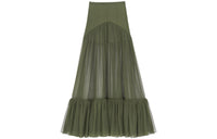 SAINT LAURENT Casual Long Skirts Women's Khaki