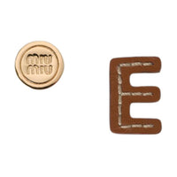 MIU MIU Leather Earrings Women's Brown
