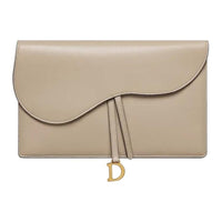 DIOR Saddle Goatskin Clutch Women's Sand