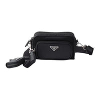 PRADA Re NylonSaffiano Leather Crossbody Bag, Shoulder Bag Unisex Black