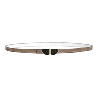 HERMES Calfskin Leather Belts Women's Light Green Width 1.3CM