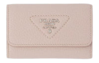 PRADA Leather Key Pouch Women's Water Lily Color