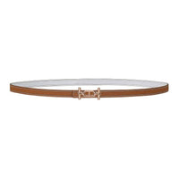 HERMES Calfskin Leather Belts Women's Brown Width 1.3CM