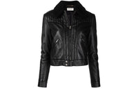 SAINT LAURENT Leather Jackets Women's Black