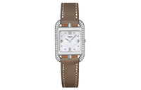 HERMES Wrist Watch Quartz Movement Leather Watch Bands White Dial Women's Watch
