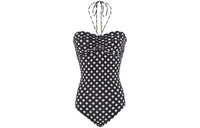 SAINT LAURENT Dotted Bustier Swimsuit