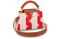 LOUIS VUITTON Capucines Cow Leather One Shoulder Handbags Women's Red