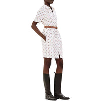 HERMES Short-Sleeved Dresses Women's Chestnut