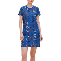 HERMES Short-Sleeved Dresses Women's Blue