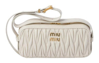 MIU MIU Matelassé Nappa Leather Crossbody Bag, Shoulder Bag Women's White