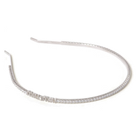 MIU MIU Metal Crystal Headbands Women's Silver