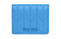 MIU MIU Soft Sheepskin Leather Wallet Small Size Women's Pure Sky Blue