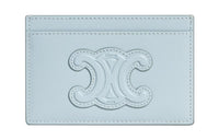 CELINE Cuir Triomphe Shiny Calfskin Card Holder Women's Ice Blue