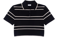SAINT LAURENT Stripped Cotton Polo-shirt