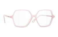 CHANEL Acetate Irregular Shape Eyeglass Frames Women's Pink