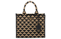 PRADA Embroidered Fabric Tote Bag Shopping Bag Handbag Women's