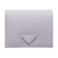 PRADA Leather Wallet Women's Light Purple