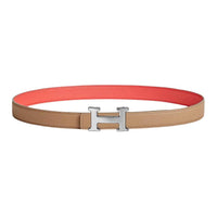 HERMES Calfskin Leather Belts Women's Brown Width 2.4CM