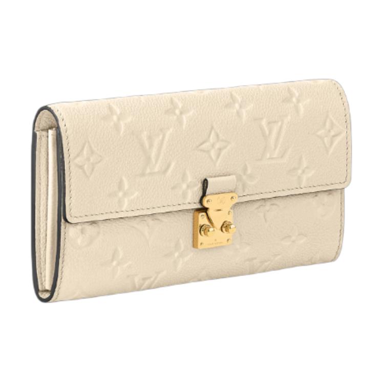 LOUIS VUITTON Sarah Cow Leather Wallet Women's Gold