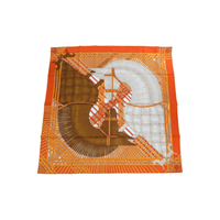 HERMES Silk Silk Scarves Women's Orange