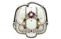 MIU MIU Cow Leather Crossbody Bag Shoulder Bag Unisex White