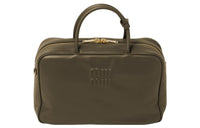 MIU MIU Leather Shoulder Bag Crossbody Bag Handbag Women's Army Green