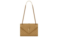 SAINT LAURENT ENVELOPE Calfskin Envelope Bag Crossbody Bag Shoulder Bag Medium Size Women's Ginger Yellow