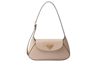 PRADA Leather Portable Crossbody Bag Shoulder Bag Small Size Women's Stone Gray White