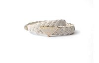 PRADA Solid Color Decoration, Smooth Buckle Leather Belts Women's White Width 2.5CM