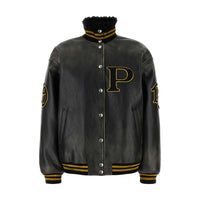 PRADA Leather Jacket Women's Nero