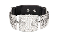 DIOR Metal Calf Leather Bangles Women's Silver/Black