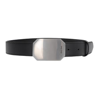 MIU MIU Leather Leather Belts Women's Black Width 3.5CM