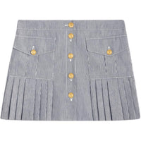 CELINE Button Detailed Striped Mini Skirt