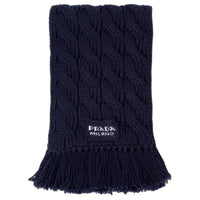 PRADA Wool Knit Scarves Men's Marine Blue