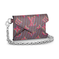 LOUIS VUITTON Calfskin Card Holder Women's Pink